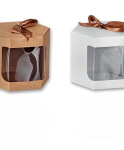 Κουτάκι χάρτινο λευκό/kraft με κορδέλα