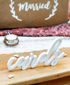 Ξύλινη επιγραφή "cards"