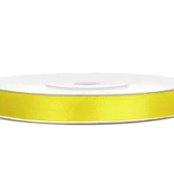 Κορδέλα σατέν κίτρινο με ούγια μονής όψης