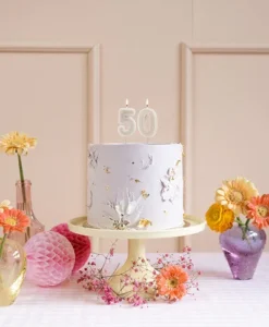 Κεράκι γενεθλίων χρώμα λευκό του πάγου- Δώστε Λάμψη στις Ευχές σας!