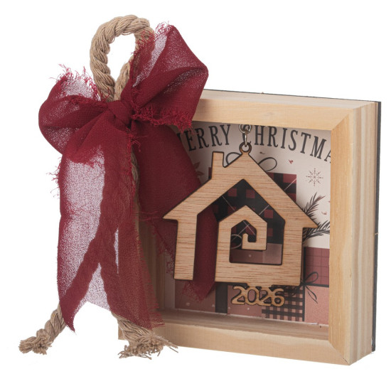 Ξύλινο γουράκι 2026 10*10*3εκ